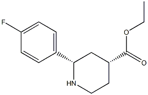 ETHYL CIS-2-(4-FLUOROPHENYL)PIPERIDINE-4-CARBOXYLATE Structure