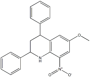 6-methoxy-8-nitro-2,4-diphenyl-1,2,3,4-tetrahydroquinoline,,结构式