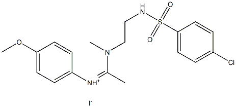 N-{(Z)-1-[(2-{[(4-chlorophenyl)sulfonyl]amino}ethyl)(methyl)amino]ethylidene}-4-methoxybenzenaminium iodide Struktur