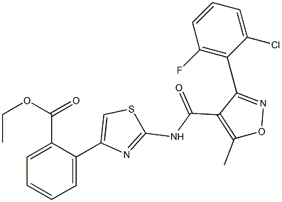 ethyl 2-[2-({[3-(2-chloro-6-fluorophenyl)-5-methyl-4-isoxazolyl]carbonyl}amino)-1,3-thiazol-4-yl]benzenecarboxylate|