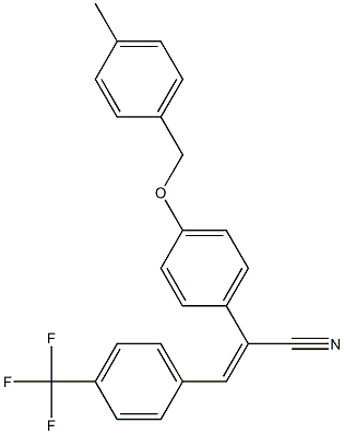 2-{4-[(4-methylbenzyl)oxy]phenyl}-3-[4-(trifluoromethyl)phenyl]acrylonitrile Struktur