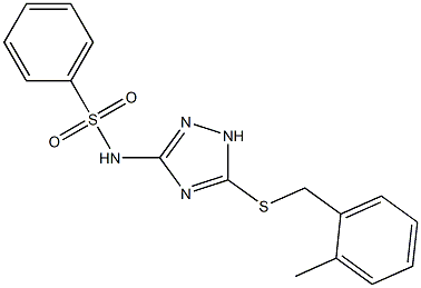 N-{5-[(2-methylbenzyl)sulfanyl]-1H-1,2,4-triazol-3-yl}benzenesulfonamide 结构式