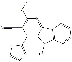 5-bromo-4-(2-furyl)-2-methoxy-5H-indeno[1,2-b]pyridine-3-carbonitrile Struktur