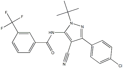 N-[1-(tert-butyl)-3-(4-chlorophenyl)-4-cyano-1H-pyrazol-5-yl]-3-(trifluoromethyl)benzenecarboxamide Structure