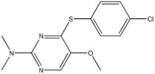 N-{4-[(4-chlorophenyl)sulfanyl]-5-methoxy-2-pyrimidinyl}-N,N-dimethylamine,,结构式