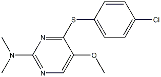 N-{4-[(4-chlorophenyl)sulfanyl]-5-methoxy-2-pyrimidinyl}-N,N-dimethylamine Struktur