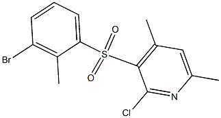 3-[(3-bromo-2-methylphenyl)sulfonyl]-2-chloro-4,6-dimethylpyridine 化学構造式