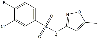 N1-(5-methylisoxazol-3-yl)-3-chloro-4-fluorobenzene-1-sulfonamide,,结构式