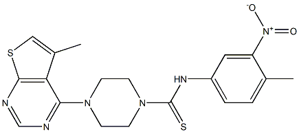  N1-(4-methyl-3-nitrophenyl)-4-(5-methylthieno[2,3-d]pyrimidin-4-yl)piperazine-1-carbothioamide