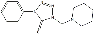1-phenyl-4-(piperidinomethyl)-4,5-dihydro-1H-1,2,3,4-tetraazole-5-thione,,结构式