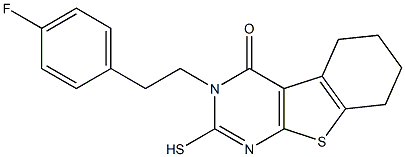 3-[2-(4-Fluoro-phenyl)-ethyl]-2-mercapto-5,6,7,8-tetrahydro-3H-benzo[4,5]thieno[2,3-d]pyrimidin-4-one Structure