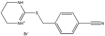 2-[(4-cyanobenzyl)thio]-1,4,5,6-tetrahydropyrimidin-3-ium bromide 结构式