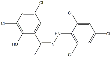 1-(3,5-dichloro-2-hydroxyphenyl)ethan-1-one 1-(2,4,6-trichlorophenyl)hydrazone Struktur