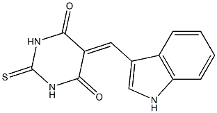 5-(1H-indol-3-ylmethylidene)-2-thioxohexahydropyrimidine-4,6-dione 化学構造式