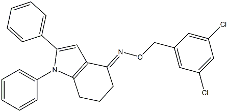1,2-diphenyl-1,5,6,7-tetrahydro-4H-indol-4-one O-(3,5-dichlorobenzyl)oxime Struktur