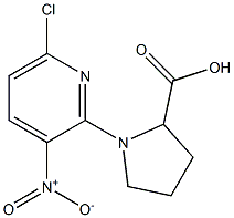 1-(6-chloro-3-nitro-2-pyridinyl)-2-pyrrolidinecarboxylic acid Struktur