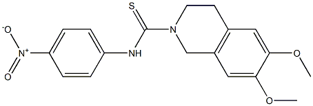 N2-(4-nitrophenyl)-6,7-dimethoxy-1,2,3,4-tetrahydroisoquinoline-2-carbothioamide Struktur