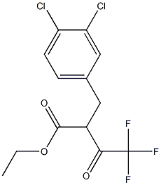 Ethyl 2-(3,4-dichlorobenzyl)-4,4,4-trifluoroacetoacetate Struktur