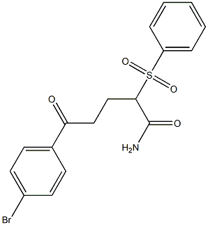 5-(4-bromophenyl)-5-oxo-2-(phenylsulfonyl)pentanamide 化学構造式