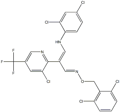 2-[3-chloro-5-(trifluoromethyl)-2-pyridinyl]-3-(2,4-dichloroanilino)acrylaldehyde O-(2,6-dichlorobenzyl)oxime|