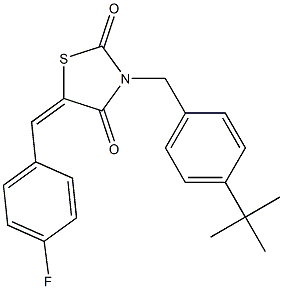 3-[4-(tert-butyl)benzyl]-5-[(E)-(4-fluorophenyl)methylidene]-1,3-thiazolane-2,4-dione Structure