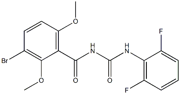 N-(3-bromo-2,6-dimethoxybenzoyl)-N'-(2,6-difluorophenyl)urea,,结构式