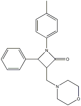 1-(4-methylphenyl)-3-(morpholinomethyl)-4-phenyl-2-azetanone Structure