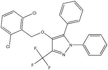 2,6-dichlorobenzyl 1,5-diphenyl-3-(trifluoromethyl)-1H-pyrazol-4-yl ether 化学構造式