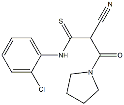 N1-(2-chlorophenyl)-2-cyano-3-oxo-3-tetrahydro-1H-pyrrol-1-ylpropanethioamide Structure