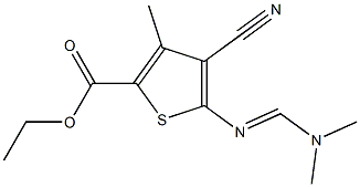 ethyl 4-cyano-5-{[(1E)-(dimethylamino)methylene]amino}-3-methylthiophene-2-carboxylate Struktur
