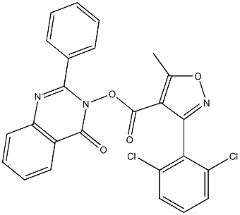 4-oxo-2-phenyl-3,4-dihydroquinazolin-3-yl 3-(2,6-dichlorophenyl)-5-methylisoxazole-4-carboxylate Structure