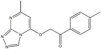 1-(4-methylphenyl)-2-[(7-methyl[1,2,4]triazolo[4,3-a]pyrimidin-5-yl)oxy]ethan-1-one,,结构式