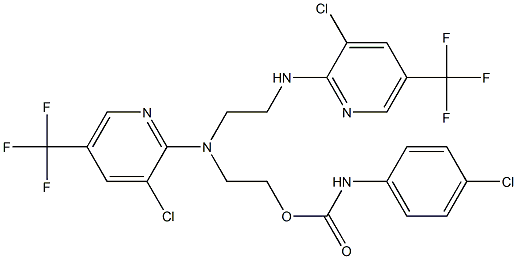 2-[[3-chloro-5-(trifluoromethyl)-2-pyridinyl](2-{[3-chloro-5-(trifluoromethyl)-2-pyridinyl]amino}ethyl)amino]ethyl N-(4-chlorophenyl)carbamate Struktur