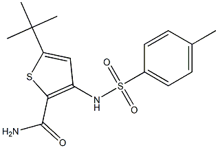 5-(tert-butyl)-3-{[(4-methylphenyl)sulfonyl]amino}thiophene-2-carboxamide,,结构式