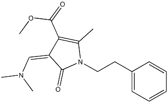 methyl 3-[(Z)-(dimethylamino)methylidene]-5-methyl-2-oxo-1-phenethyl-1,2-dihydro-3H-pyrrole-4-carboxylate Structure