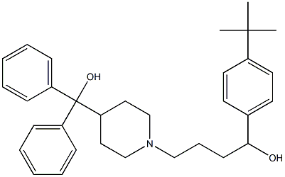 1-[4-(tert-butyl)phenyl]-4-{4-[hydroxy(diphenyl)methyl]piperidino}butan-1-ol Structure