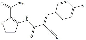 3-{[3-(4-chlorophenyl)-2-cyanoacryloyl]amino}thiophene-2-carboxamide 结构式