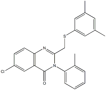 6-chloro-2-{[(3,5-dimethylphenyl)sulfanyl]methyl}-3-(2-methylphenyl)-4(3H)-quinazolinone Struktur