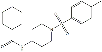 N-{1-[(4-methylphenyl)sulfonyl]piperidin-4-yl}cyclohexanecarboxamide 化学構造式