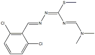 methyl N-(2,6-dichlorobenzylidene)-{[(dimethylamino)methylidene]amino}methanehydrazonothioate 化学構造式