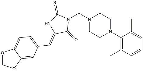 5-(1,3-benzodioxol-5-ylmethylene)-3-{[4-(2,6-dimethylphenyl)piperazino]methyl}-2-thioxotetrahydro-4H-imidazol-4-one