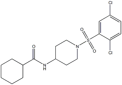 N-{1-[(2,5-dichlorophenyl)sulfonyl]piperidin-4-yl}cyclohexanecarboxamide 化学構造式