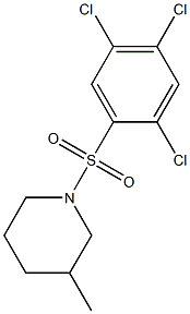 3-methyl-1-[(2,4,5-trichlorophenyl)sulfonyl]piperidine,,结构式