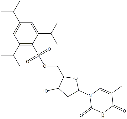 {3-hydroxy-5-[5-methyl-2,4-dioxo-3,4-dihydropyrimidin-1(2H)-yl]tetrahydrofuran-2-yl}methyl 2,4,6-triisopropylbenzenesulfonate Structure