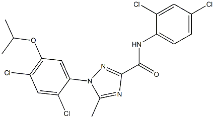 1-(2,4-dichloro-5-isopropoxyphenyl)-N-(2,4-dichlorophenyl)-5-methyl-1H-1,2,4-triazole-3-carboxamide 化学構造式