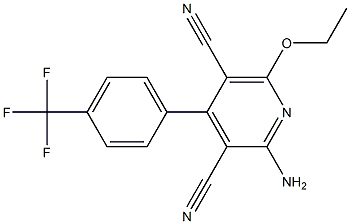2-amino-6-ethoxy-4-[4-(trifluoromethyl)phenyl]pyridine-3,5-dicarbonitrile 结构式