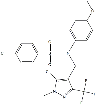 4-chloro-N-{[5-chloro-1-methyl-3-(trifluoromethyl)-1H-pyrazol-4-yl]methyl}-N-(4-methoxyphenyl)benzenesulfonamide