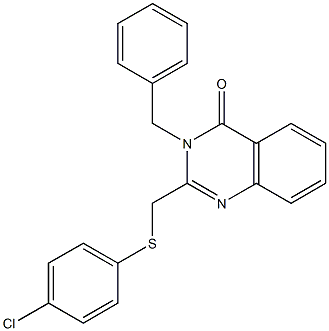 3-benzyl-2-{[(4-chlorophenyl)sulfanyl]methyl}-4(3H)-quinazolinone Struktur