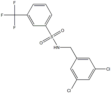 N1-(3,5-dichlorobenzyl)-3-(trifluoromethyl)benzene-1-sulfonamide,,结构式