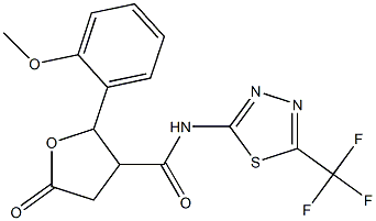 N3-[5-(trifluoromethyl)-1,3,4-thiadiazol-2-yl]-2-(2-methoxyphenyl)-5-oxotetrahydrofuran-3-carboxamide Struktur